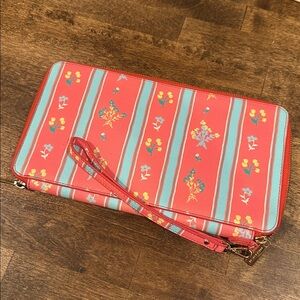 Pencil & Paper Co. x Neely & Chloe Leather Travel Wallet Clutch Wristlet poppy